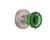 Nostalgic Warehouse - Classic Rosette Interior Mortise Crystal Emerald Glass Door Knob in Satin Nickel - CLACRE - 726081 - 2 1/4" Backset