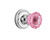 Nostalgic Warehouse - Classic Rosette Interior Mortise Crystal Pink Glass Door Knob in Bright Chrome - CLACRP - 726065 - 2 1/4" Backset