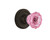 Nostalgic Warehouse - Classic Rosette Interior Mortise Crystal Pink Glass Door Knob in Oil-Rubbed Bronze - CLACRP - 726073 - 2 1/4" Backset