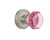 Nostalgic Warehouse - Classic Rosette Interior Mortise Waldorf Pink Door Knob in Satin Nickel - CLAWAP - 726109 - 2 1/4" Backset