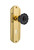 Nostalgic Warehouse - Deco Plate Interior Mortise Crystal Black Glass Door Knob in Polished Brass - DECCRB - 727469 - 2 1/4" Backset