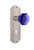 Nostalgic Warehouse - Deco Plate Interior Mortise Waldorf Cobalt Door Knob in Satin Nickel - DECWAC - 726199 - 2 1/4" Backset