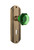 Nostalgic Warehouse - Deco Plate Interior Mortise Waldorf Emerald Door Knob in Antique Brass - DECWAE - 726181 - 2 1/4" Backset