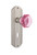 Nostalgic Warehouse - Deco Plate Interior Mortise Waldorf Pink Door Knob in Satin Nickel - DECWAP - 726200 - 2 1/4" Backset