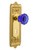 Nostalgic Warehouse - Egg & Dart Plate Interior Mortise Crystal Cobalt Glass Door Knob in Unlacquered Brass - EADCRC - 726230 - 2 1/4" Backset