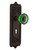 Nostalgic Warehouse - Egg & Dart Plate Interior Mortise Crystal Emerald Glass Door Knob in Oil-Rubbed Bronze - EADCRE - 726219 - 2 1/4" Backset