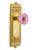 Nostalgic Warehouse - Egg & Dart Plate Interior Mortise Crystal Pink Glass Door Knob in Polished Brass - EADCRP - 726220 - 2 1/4" Backset