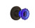 Nostalgic Warehouse - Classic Rosette Passage Crystal Cobalt Glass Door Knob in Oil-Rubbed Bronze - CLACRC - 720166 - 2 3/4" Backset