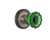 Nostalgic Warehouse - Classic Rosette Passage Crystal Emerald Glass Door Knob in Antique Pewter - CLACRE - 720161 - 2 3/4" Backset