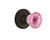 Nostalgic Warehouse - Classic Rosette Passage Crystal Pink Glass Door Knob in Oil-Rubbed Bronze - CLACRP - 720183 - 2 3/8" Backset