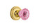 Nostalgic Warehouse - Classic Rosette Privacy Crystal Pink Glass Door Knob in Polished Brass - CLACRP - 724095 - 2 3/4" Backset