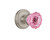 Nostalgic Warehouse - Classic Rosette Privacy Crystal Pink Glass Door Knob in Satin Nickel - CLACRP - 724113 - 2 3/8" Backset