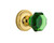Nostalgic Warehouse - Classic Rosette Privacy Waldorf Emerald Door Knob in Polished Brass - CLAWAE - 724152 - 2 3/4" Backset