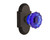 Nostalgic Warehouse - Cottage Plate Passage Crystal Cobalt Glass Door Knob in Oil-Rubbed Bronze - COTCRC - 720297 - 2 3/8" Backset