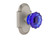 Nostalgic Warehouse - Cottage Plate Privacy Crystal Cobalt Glass Door Knob in Satin Nickel - COTCRC - 724223 - 2 3/8" Backset