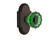 Nostalgic Warehouse - Cottage Plate Privacy Crystal Emerald Glass Door Knob in Oil-Rubbed Bronze - COTCRE - 724218 - 2 3/8" Backset
