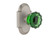 Nostalgic Warehouse - Cottage Plate Privacy Crystal Emerald Glass Door Knob in Satin Nickel - COTCRE - 724224 - 2 3/8" Backset