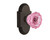 Nostalgic Warehouse - Cottage Plate Passage Crystal Pink Glass Door Knob in Oil-Rubbed Bronze - COTCRP - 720284 - 2 3/4" Backset