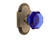 Nostalgic Warehouse - Cottage Plate Passage Waldorf Cobalt Door Knob in Antique Brass - COTWAC - 720320 - 2 3/4" Backset
