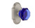 Nostalgic Warehouse - Cottage Plate Privacy Waldorf Cobalt Door Knob in Satin Nickel - COTWAC - 724260 - 2 3/4" Backset