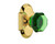 Nostalgic Warehouse - Cottage Plate Passage Waldorf Emerald Door Knob in Polished Brass - COTWAE - 720354 - 2 3/8" Backset