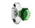 Nostalgic Warehouse - Cottage Plate Passage Waldorf Emerald Door Knob in Bright Chrome - COTWAE - 720330 - 2 3/4" Backset