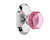 Nostalgic Warehouse - Cottage Plate Passage Waldorf Pink Door Knob in Bright Chrome - COTWAP - 720317 - 2 3/8" Backset