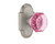 Nostalgic Warehouse - Cottage Plate Privacy Waldorf Pink Door Knob in Satin Nickel - COTWAP - 724261 - 2 3/4" Backset
