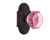 Nostalgic Warehouse - Cottage Plate Privacy Waldorf Pink Door Knob in Timeless Bronze - COTWAP - 724281 - 2 3/8" Backset