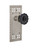 Nostalgic Warehouse - Craftsman Plate Privacy Crystal Black Glass Door Knob in Satin Nickel - CRACRB - 727207 - 2 3/4" Backset