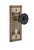 Nostalgic Warehouse - Craftsman Plate with Keyhole Passage Crystal Black Glass Door Knob in Antique Brass - CRACRB - 726784 - 2 3/4" Backset