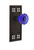 Nostalgic Warehouse - Craftsman Plate Passage Crystal Cobalt Glass Door Knob in Oil-Rubbed Bronze - CRACRC - 720377 - 2 3/4" Backset