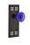 Nostalgic Warehouse - Craftsman Plate Passage Crystal Cobalt Glass Door Knob in Timeless Bronze - CRACRC - 720392 - 2 3/8" Backset