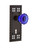 Nostalgic Warehouse - Craftsman Plate with Keyhole Passage Crystal Cobalt Glass Door Knob in Timeless Bronze - CRACRC - 721363 - 2 3/4" Backset