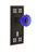 Nostalgic Warehouse - Craftsman Plate with Keyhole Privacy Crystal Cobalt Glass Door Knob in Oil-Rubbed Bronze - CRACRC - 725286 - 2 3/8" Backset