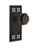 Nostalgic Warehouse - Craftsman Plate Passage Waldorf Black Door Knob in Oil-Rubbed Bronze - CRAWAB - 720425 - 2 3/8" Backset