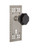 Nostalgic Warehouse - Craftsman Plate with Keyhole Privacy Waldorf Black Door Knob in Satin Nickel - CRAWAB - 725329 - 2 3/8" Backset