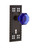 Nostalgic Warehouse - Craftsman Plate with Keyhole Passage Waldorf Cobalt Door Knob in Timeless Bronze - CRAWAC - 721398 - 2 3/4" Backset