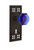 Nostalgic Warehouse - Craftsman Plate with Keyhole Privacy Waldorf Cobalt Door Knob in Oil-Rubbed Bronze - CRAWAC - 725310 - 2 3/4" Backset