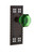 Nostalgic Warehouse - Craftsman Plate Passage Waldorf Emerald Door Knob in Timeless Bronze - CRAWAE - 720420 - 2 3/4" Backset