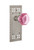 Nostalgic Warehouse - Craftsman Plate Privacy Waldorf Pink Door Knob in Satin Nickel - CRAWAP - 724347 - 2 3/8" Backset