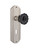 Nostalgic Warehouse - Deco Plate with Keyhole Privacy Crystal Black Glass Door Knob in Satin Nickel - DECCRB - 727365 - 2 3/8" Backset