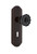Nostalgic Warehouse - Deco Plate with Keyhole Privacy Crystal Black Glass Door Knob in Timeless Bronze - DECCRB - 727366 - 2 3/8" Backset