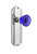 Nostalgic Warehouse - Deco Plate Passage Crystal Cobalt Glass Door Knob in Bright Chrome - DECCRC - 720441 - 2 3/8" Backset