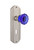 Nostalgic Warehouse - Deco Plate with Keyhole Privacy Crystal Cobalt Glass Door Knob in Satin Nickel - DECCRC - 725359 - 2 3/4" Backset