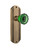 Nostalgic Warehouse - Deco Plate Passage Crystal Emerald Glass Door Knob in Antique Brass - DECCRE - 720445 - 2 3/4" Backset