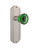 Nostalgic Warehouse - Deco Plate Passage Crystal Emerald Glass Door Knob in Satin Nickel - DECCRE - 720475 - 2 3/8" Backset