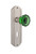 Nostalgic Warehouse - Deco Plate with Keyhole Passage Crystal Emerald Glass Door Knob in Satin Nickel - DECCRE - 721440 - 2 3/4" Backset