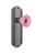 Nostalgic Warehouse - Deco Plate Privacy Crystal Pink Glass Door Knob in Antique Pewter - DECCRP - 724357 - 2 3/8" Backset