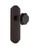 Nostalgic Warehouse - Deco Plate Privacy Waldorf Black Door Knob in Timeless Bronze - DECWAB - 724441 - 2 3/4" Backset